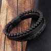 Laden Sie das Bild in den Galerie-Viewer, Obi-Bracelet™ | Naturstein Obsidian Magnetschnalle Leder Herrenarmband