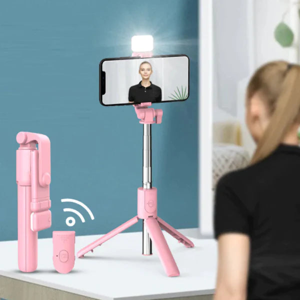 ShineStick™ | Kabelloser Bluetooth-Selfie-Stick mit Beleuchtung