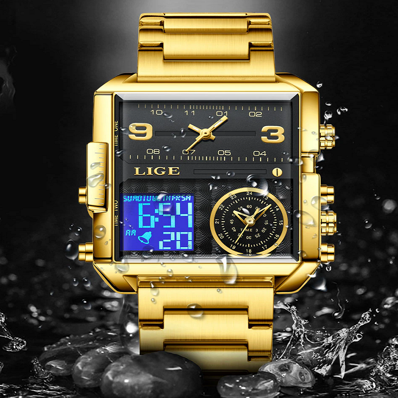 SquareFlex™ | Premium-Uhr mit drei Taktgebern